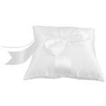 White Pillow with Bow for Ceremony and Photography